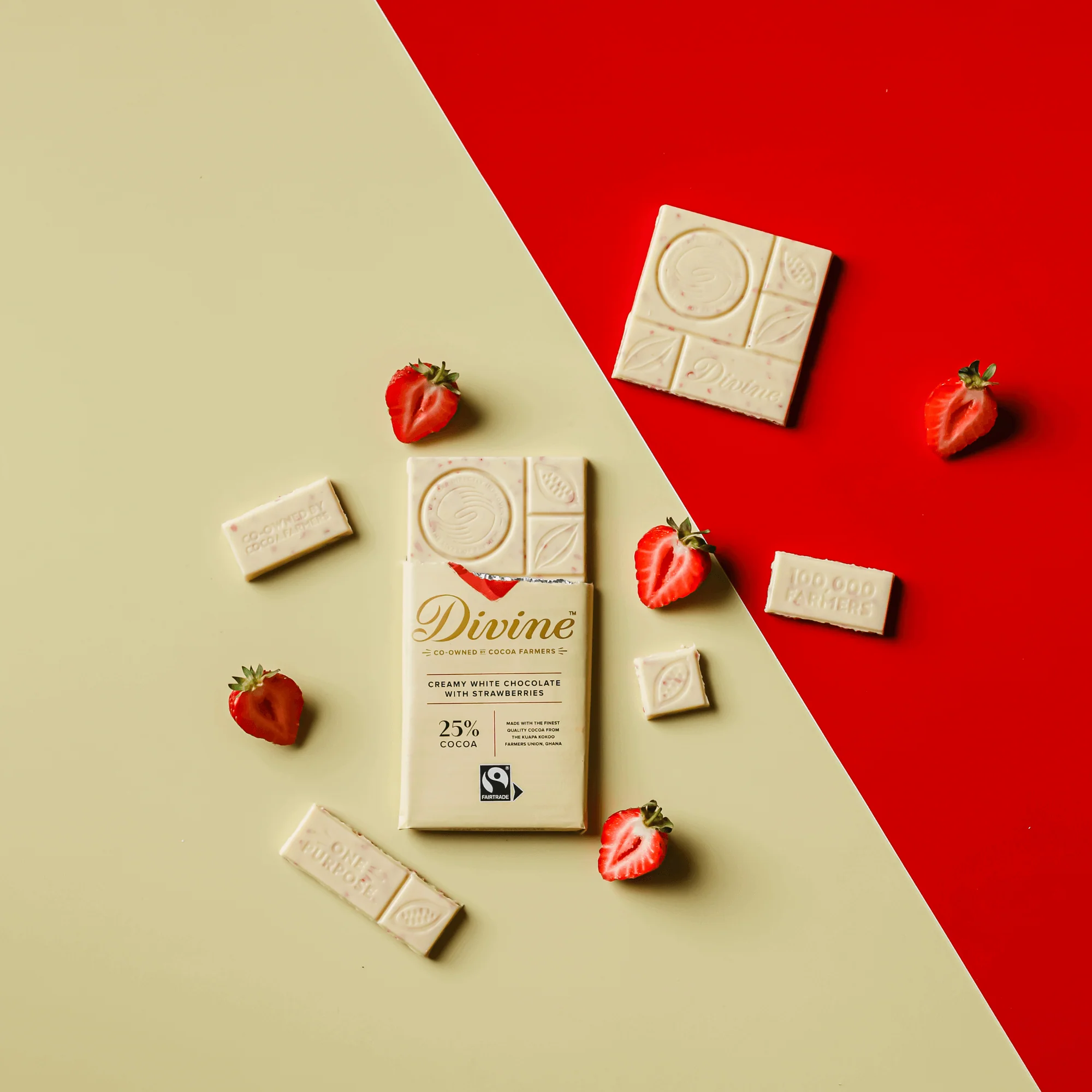 25% White Chocolate with Strawberries Sharing Bar, 3 oz. (Wholesale) - Image 6