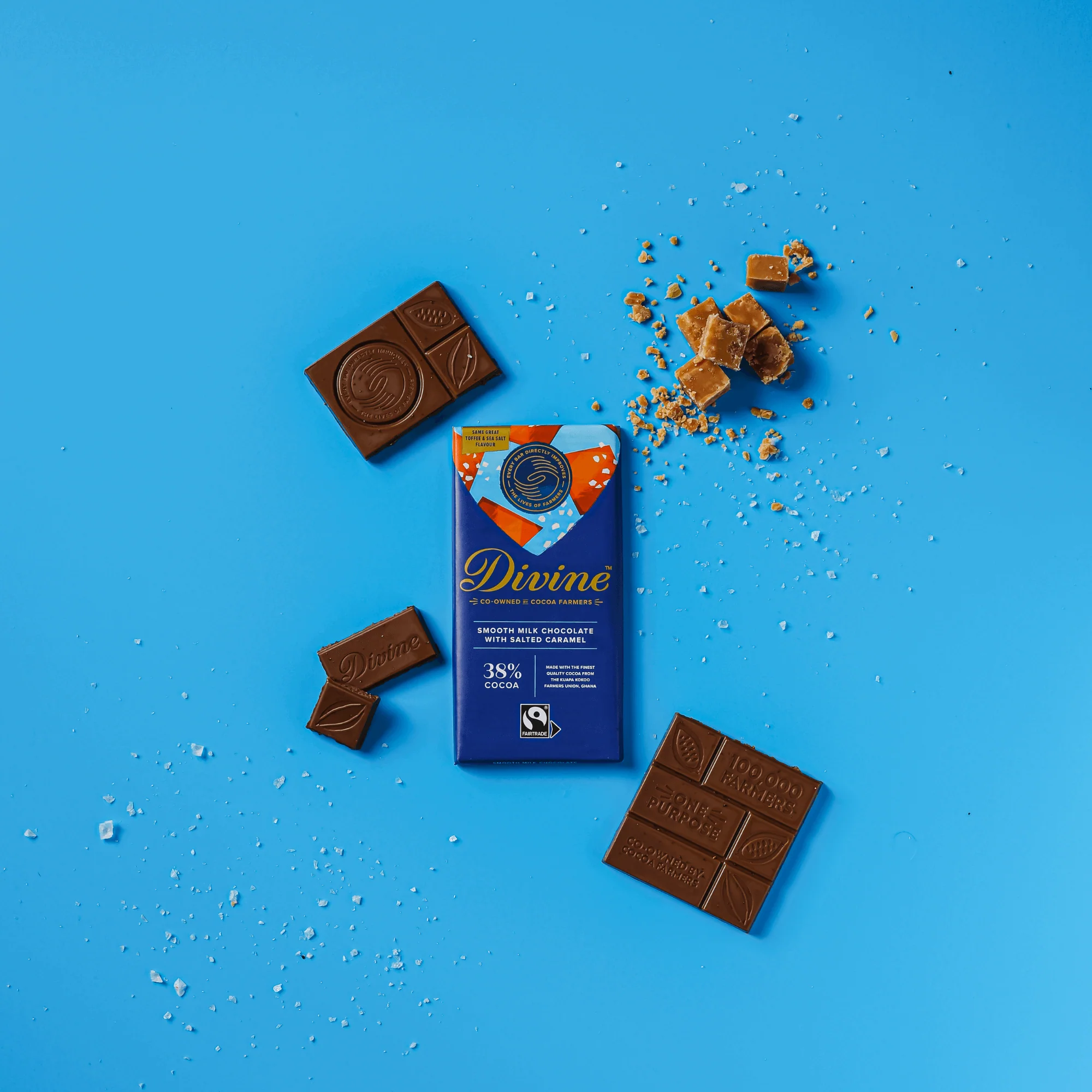 38% Milk Chocolate with Toffee and Sea Salt Sharing Bar, 3 oz. - Image 3