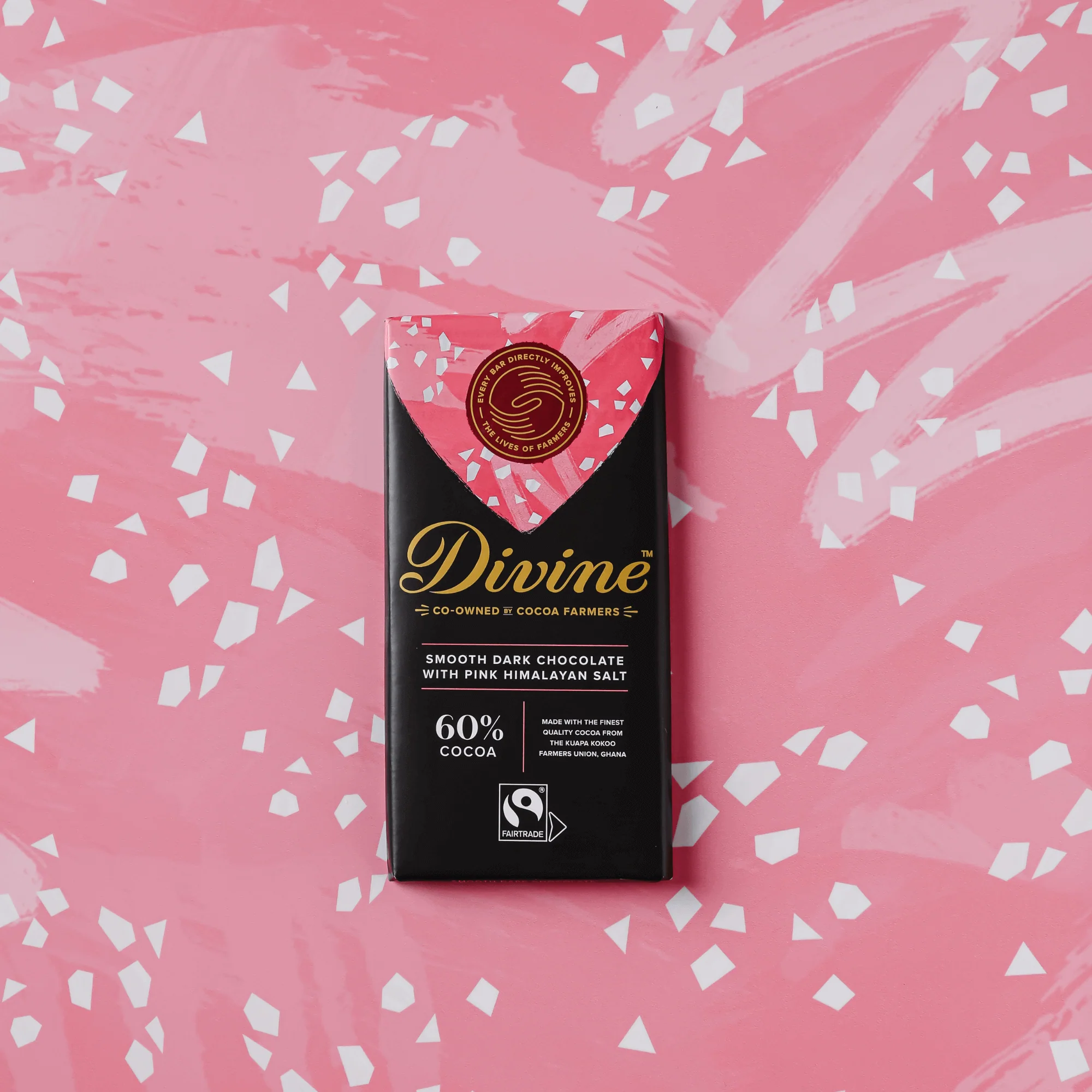 60% Dark Chocolate with Pink Himalayan Salt Sharing Bar, 3 oz. - Image 3