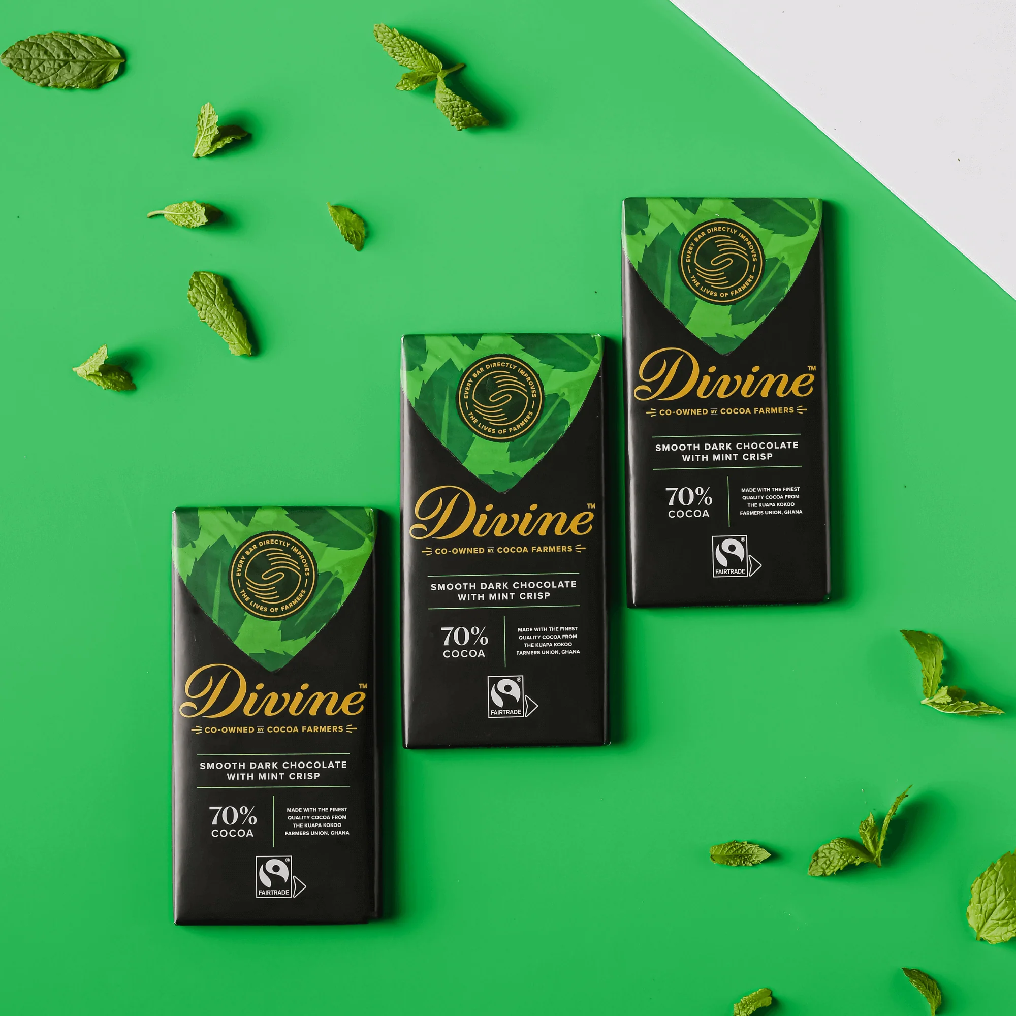 70% Dark Chocolate with Mint Crisp Sharing Bar, 3 oz. (Wholesale) - Image 6